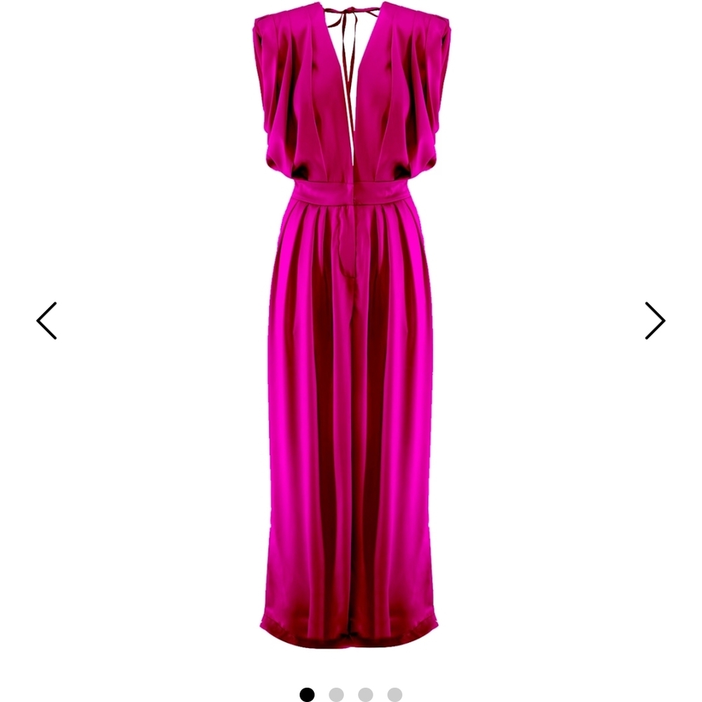 Bluzat Fuchsia Maxi Draped Jumpsuit. 